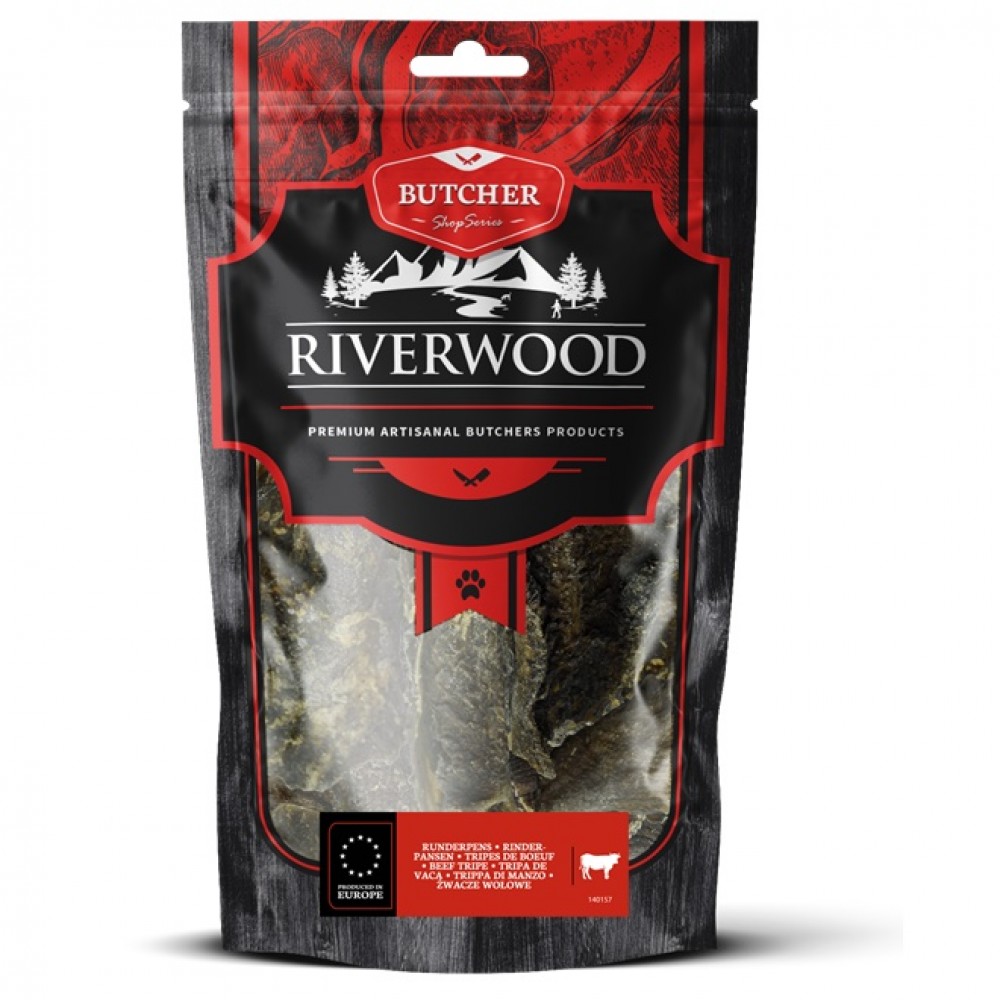 Riverwood Butcher Beef Tripe /Сушени Лакомства За Куче Говеждо Шкембе/-100гр Riverwood Butcher Beef Tripe /Сушени Лакомства За Куче Говеждо Шкембе/-100гр