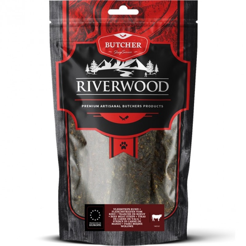 Riverwood Butcher Meat Strips Beef /Сушени Лакомства За Куче Ленти От Говеждо Месо/-150гр Riverwood Butcher Meat Strips Beef /Сушени Лакомства За Куче Ленти От Говеждо Месо/-150гр