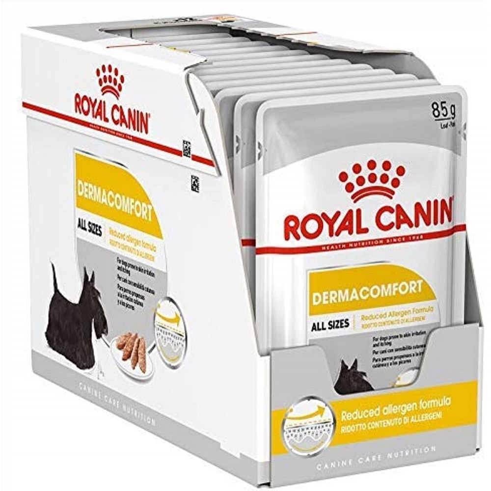 Royal Canin Dermacomfort All Sizes Loaf In Sauce Pouches /Храна За Израснали Кучета Склонни Към Кожни Възпаления И Сърбежи/-12x85гр
