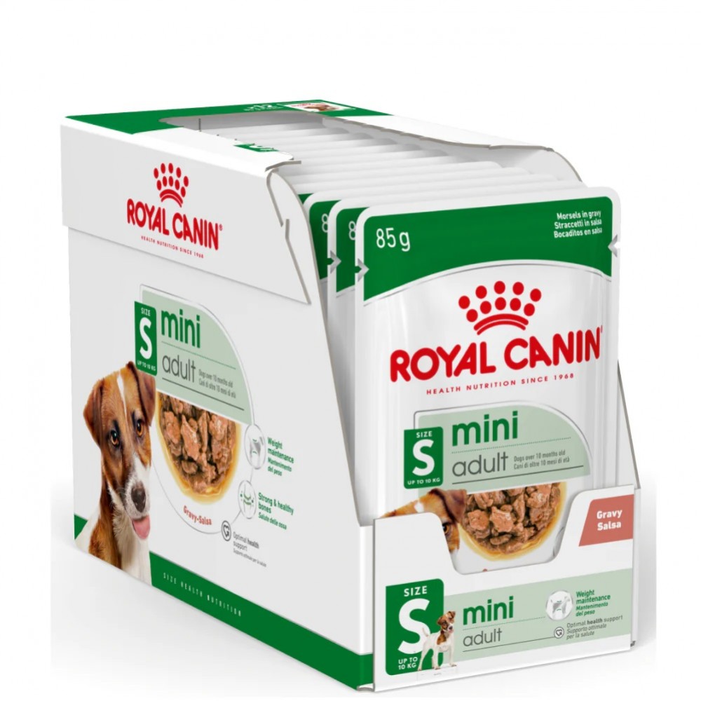 Royal Canin Mini Adult Chunks In Gravy Pouches /Храна За Израснали Кучета Дребни Породи/-12x85гр