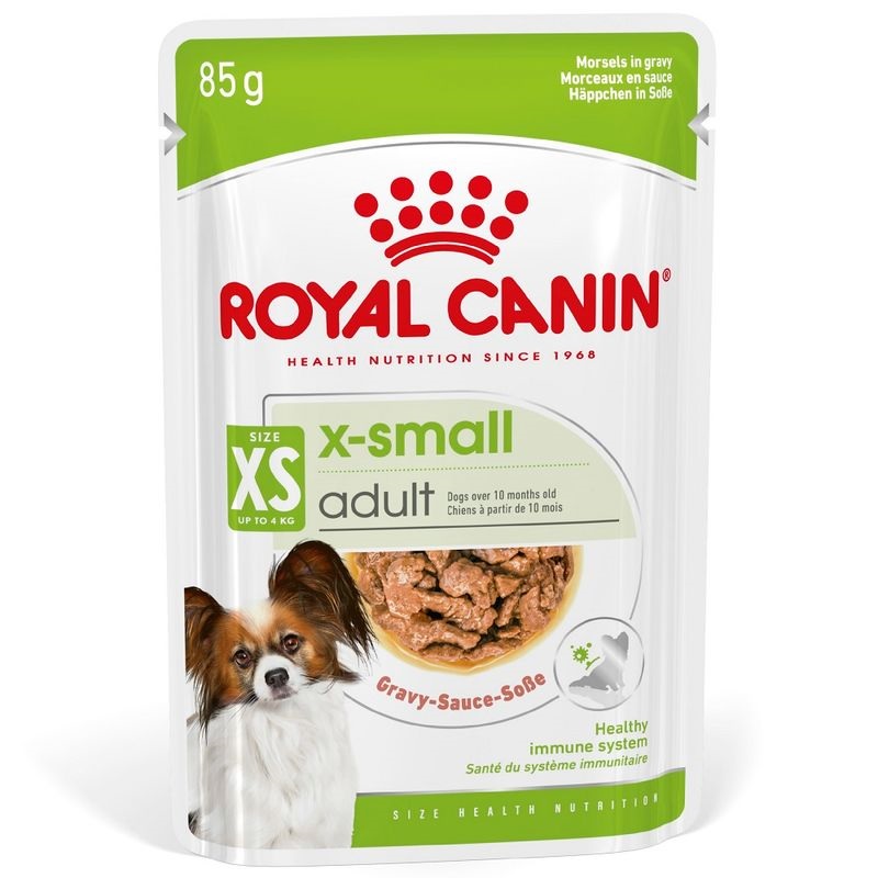 Royal Canin X-Small Adult Chunks In Gravy Pouches /Пълноценна Храна За Израснали Кучета Миниатюрни Породи/-12x85гр Royal Canin X-Small Adult Chunks In Gravy Pouches /Пълноценна Храна За Израснали Кучета Миниатюрни Породи/-12x85гр