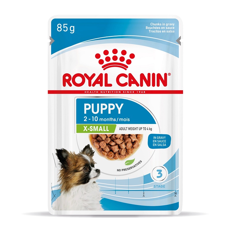 Royal Canin X-Small Puppy Chunks In Gravy Pouches /Храна За Подрастващи Кученца Миниатюрни Породи/-12x85гр Royal Canin X-Small Puppy Chunks In Gravy Pouches /Храна За Подрастващи Кученца Миниатюрни Породи/-12x85гр