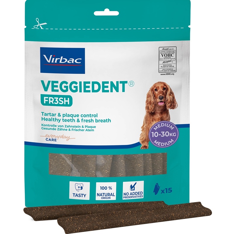 Virbac VEGGIEDENT FR3SH M /Дентални Ламели За Кучета Средни Породи/-15бр Virbac VEGGIEDENT FR3SH M /Дентални Ламели За Кучета Средни Породи/-15бр
