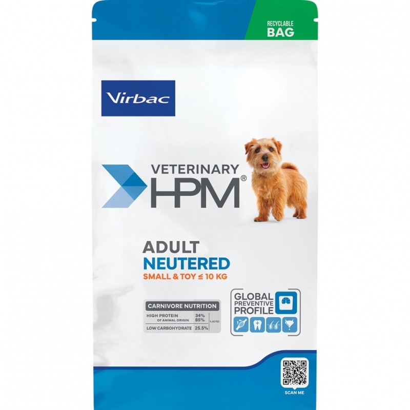 Virbac Veterinary HPM Adult Neutered Small&Toy Dog Food For Small&Toy Breeds /Пълноценна Храна За Израснали Кастрирани Кучета Миниатюрни И Дребни Породи/-1,5кг Virbac Veterinary HPM Adult Neutered Small&Toy Dog Food For Small&Toy Breeds /Пълноценна Храна За Израснали Кастрирани Кучета Миниатюрни И Дребни Породи/-1,5кг