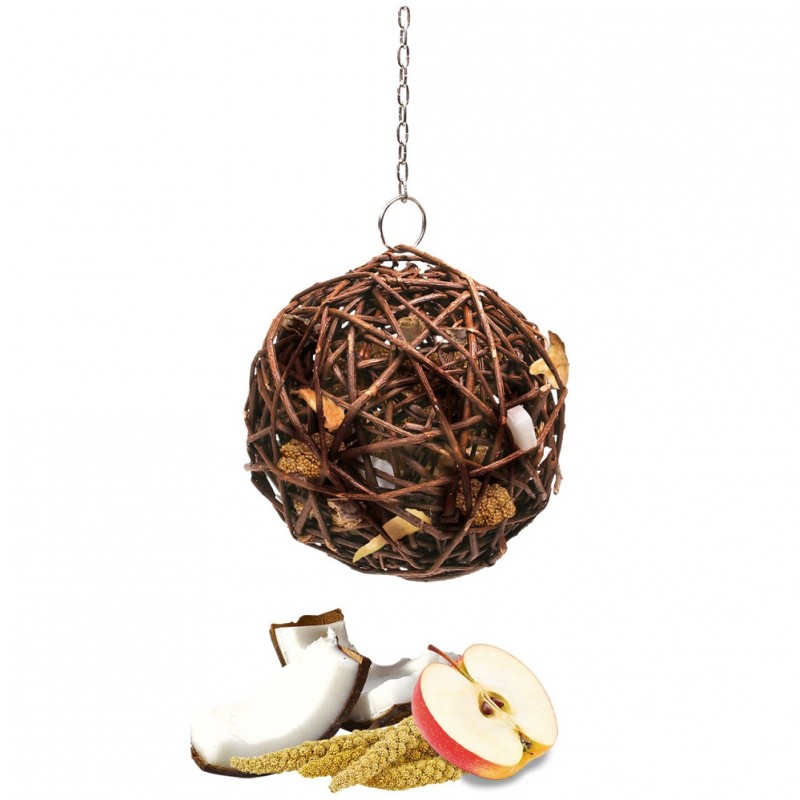 JR Farm Wicker Fruit Ball /Лакомства За Птички Плетена Топка С Плодове/-135гр JR Farm Wicker Fruit Ball /Лакомства За Птички Плетена Топка С Плодове/-135гр