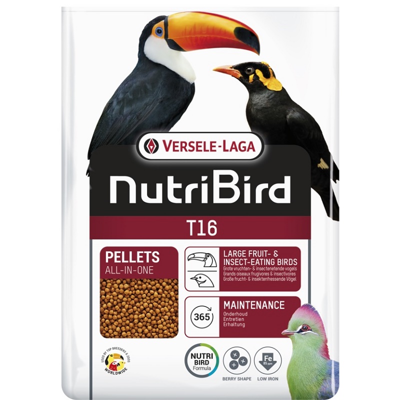 Versele-Laga NutriBird T16 /Пълноценна Екструдирана Храна За Големи Плодоядни Птици/-10кг Versele-Laga NutriBird T16 /Пълноценна Екструдирана Храна За Големи Плодоядни Птици/-10кг