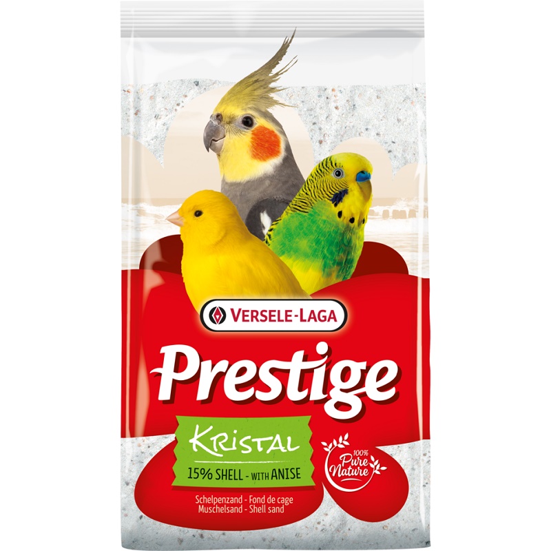 Versele-Laga Prestige Kristal Shell Sand - White /Пясък За Птици С Мидени Черупки И Семена От Анасон/-5кг